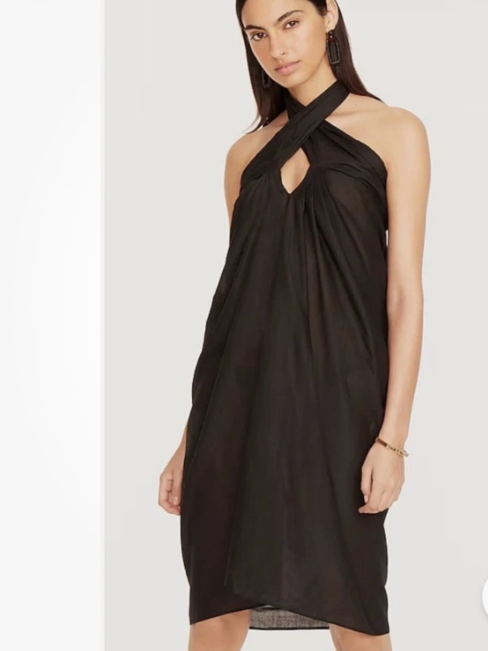 J.Crew Convertible Beach Sarong Cotton Coverup Lightweight Black small